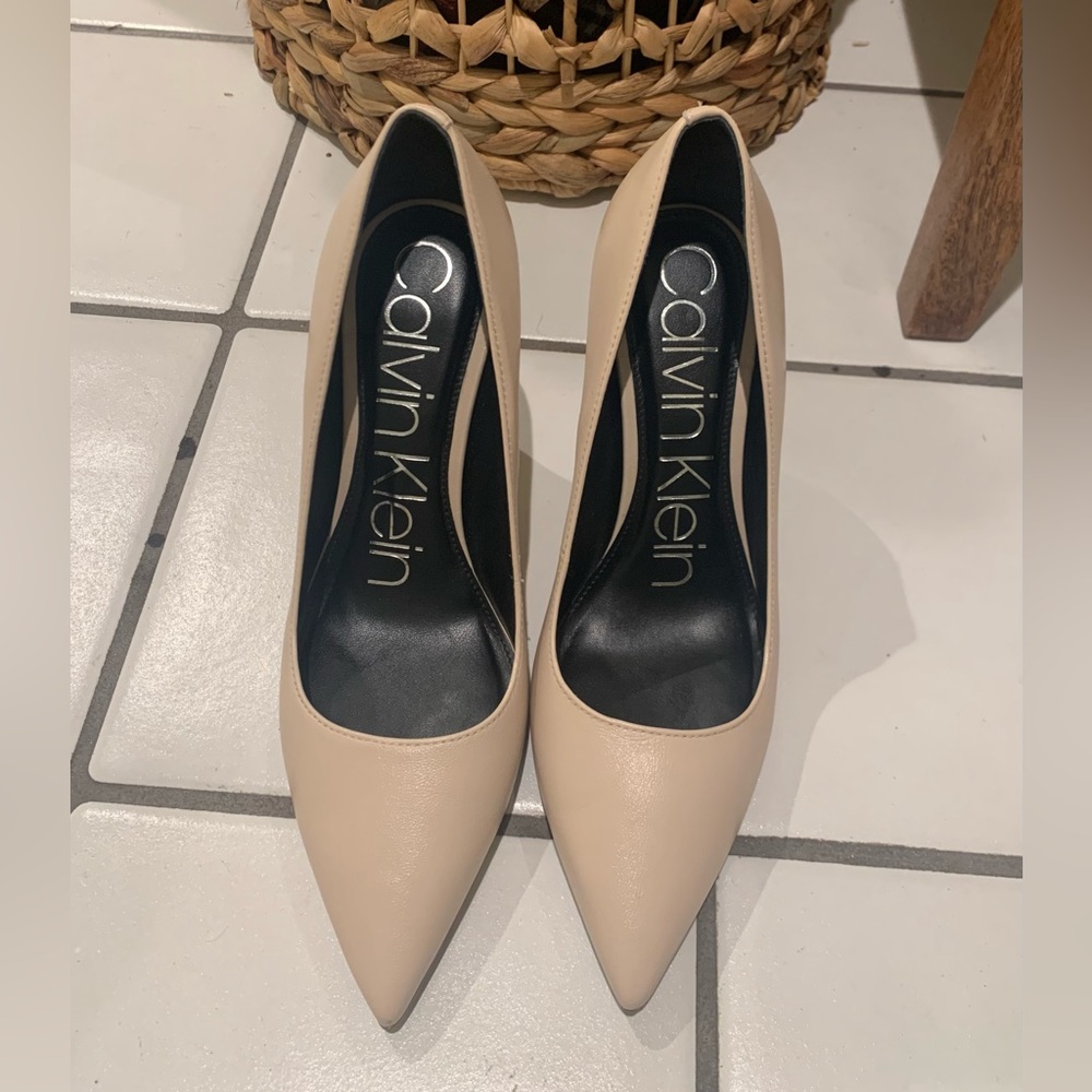 Worn once/almost like new beige heels